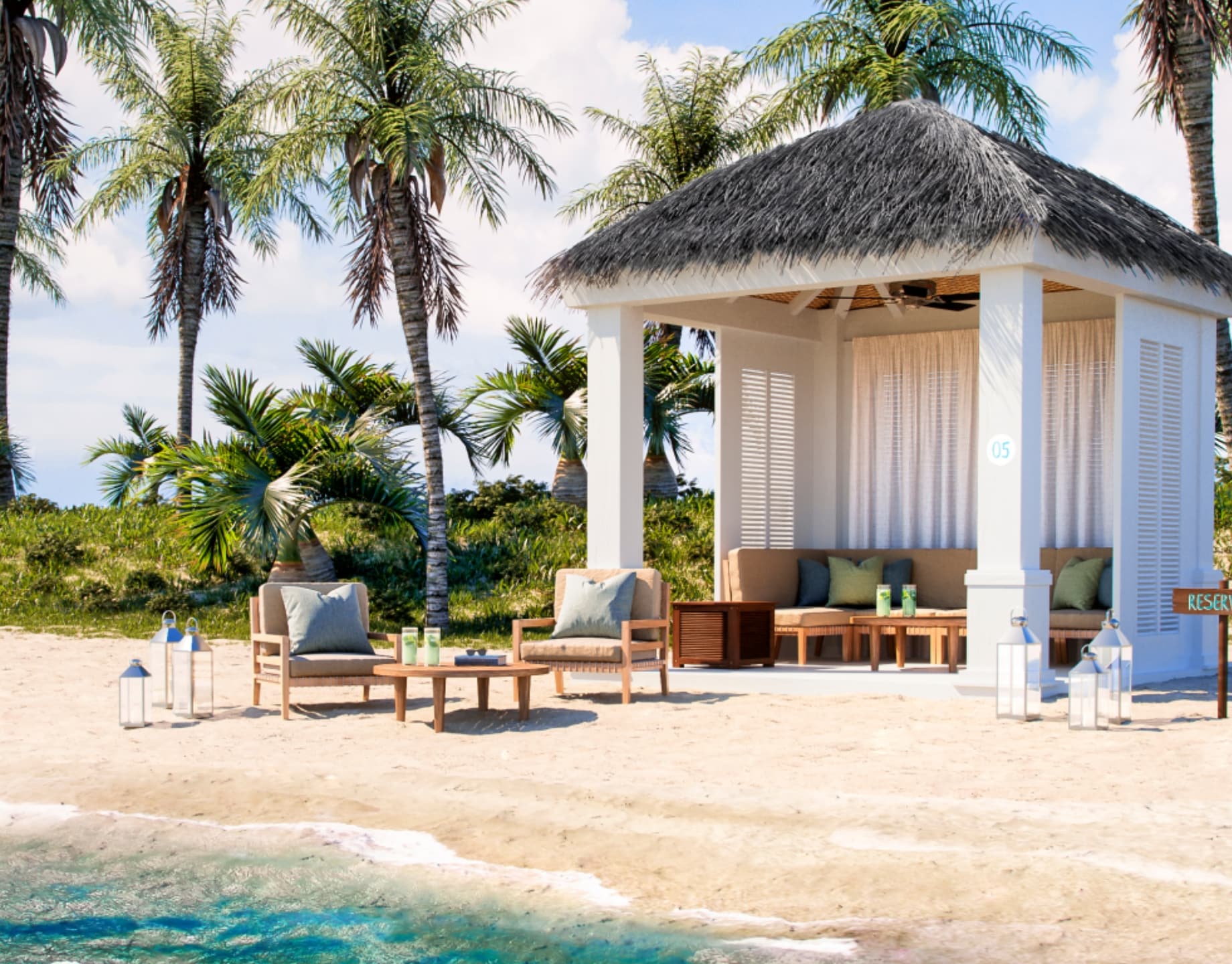 oc cabanas rentals at MSC Ocean Cay